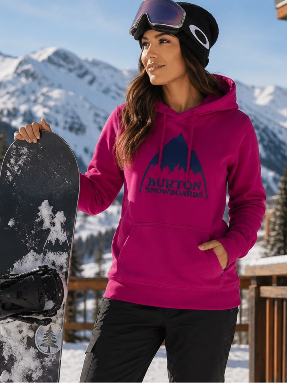 Burton Fuchsia Hoodie with Logo Pullover